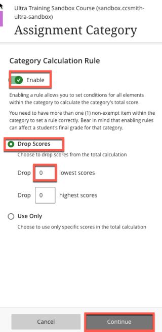 blackboard ultra dropping scores